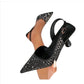 Ladies Glamorous Pointed-Toe Slingback Pumps-Various Colours