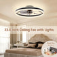 GENERIC Modern Ceiling Fans with Lights and Remote, Ceiling Fan Flush Mount, 3000K-6500K Smart Bladeless LED Fan Light, Black Modern Ceiling Fans with Lights for Bedroom