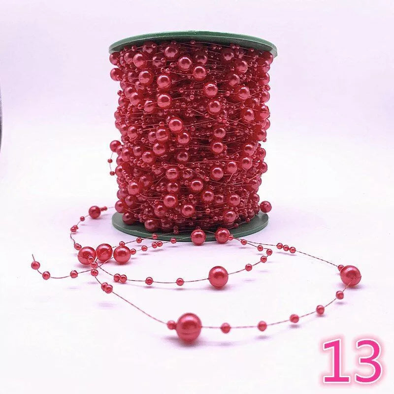 Garland Beads Artificial Chain Flowers Pearls Wedding Party Decor - Various Colours