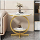 MFurn Luxury Side Table – Golden Metal Frame with Marble Surfac