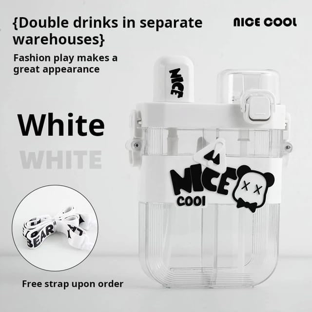 Mkids Double-Compartment Children’s Water Bottle – 620ml with Strap