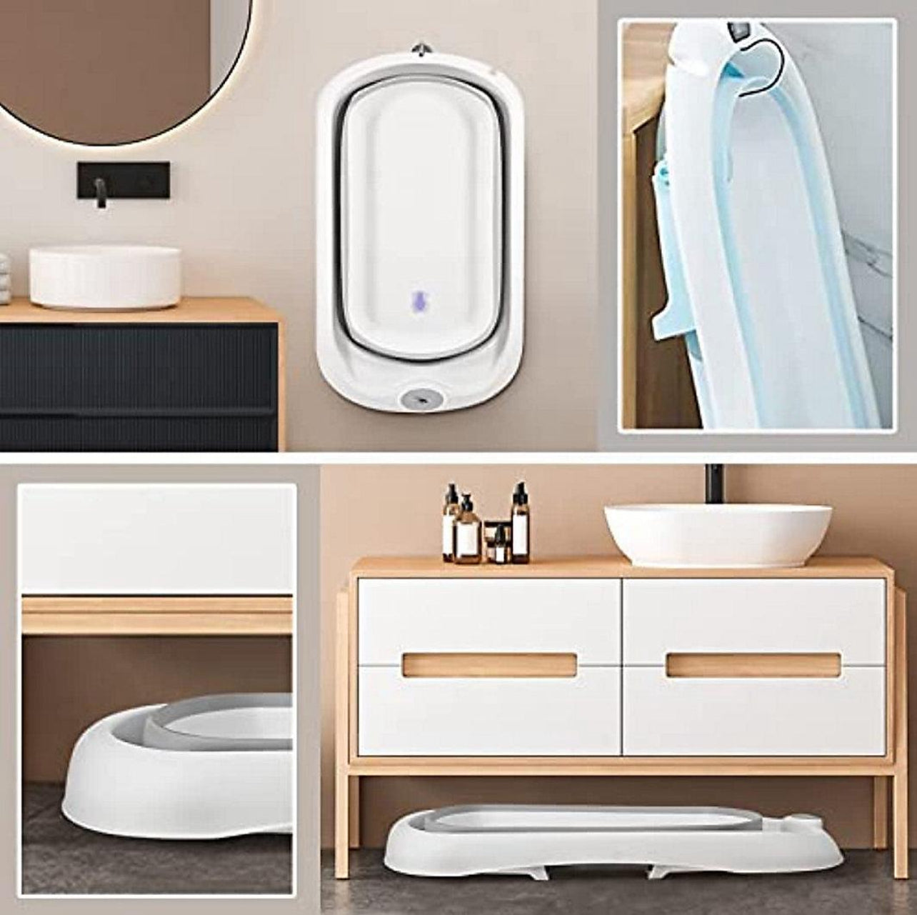 New Born/Toddler Folding Bathtub Set 3pc