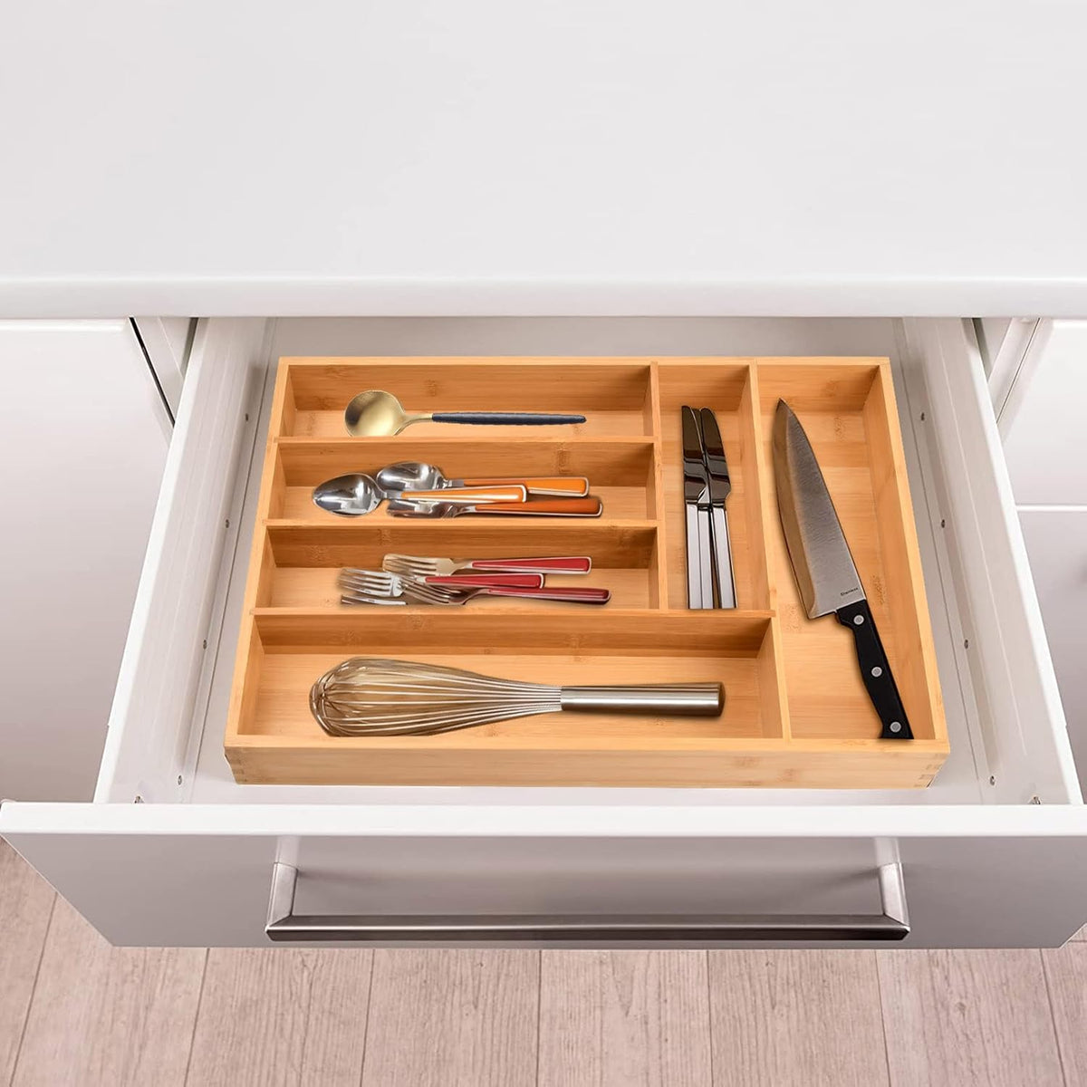 MHome Expandable Bamboo Drawer Organizer