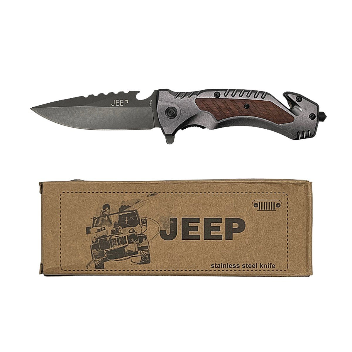Jeep Titanium Rescue Multi-Purpose Automatic Rope Cutting & Glass Breaking Device