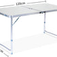 Folding Camping Table with Adjustable Height Legs, 1.2M Lightweight Aluminum Table, Indoor Outdoor