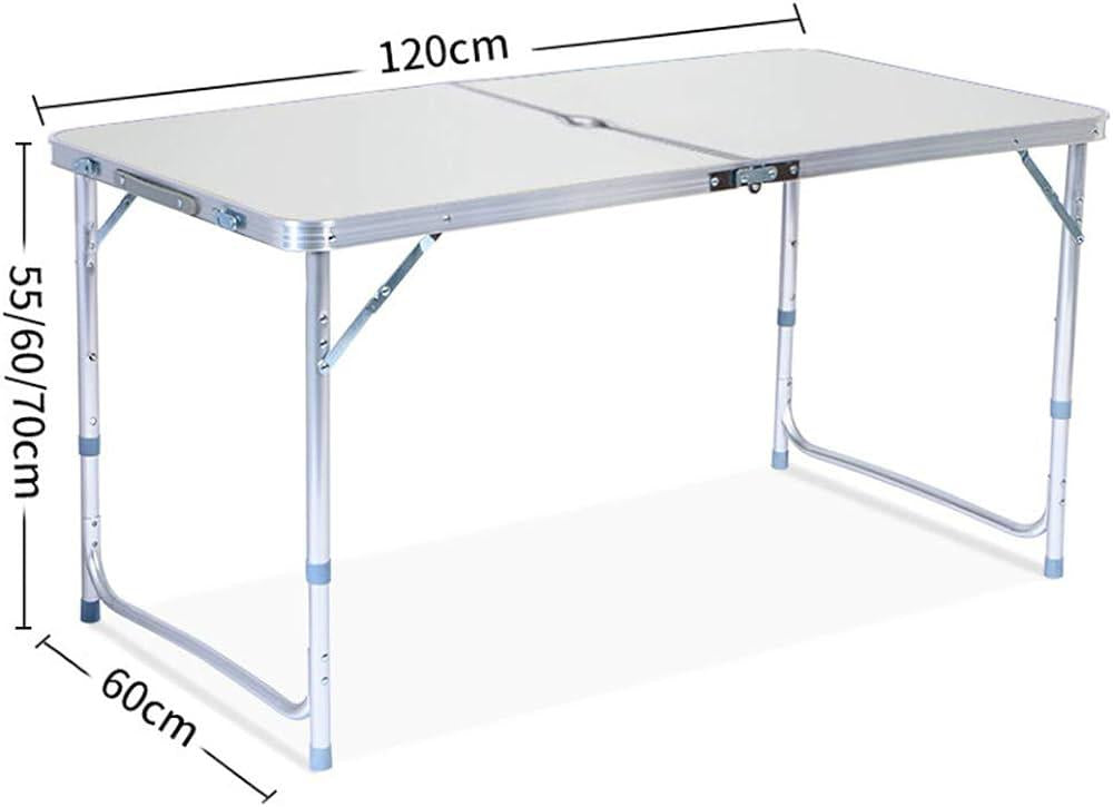 Folding Camping Table with Adjustable Height Legs, 1.2M Lightweight Aluminum Table, Indoor Outdoor