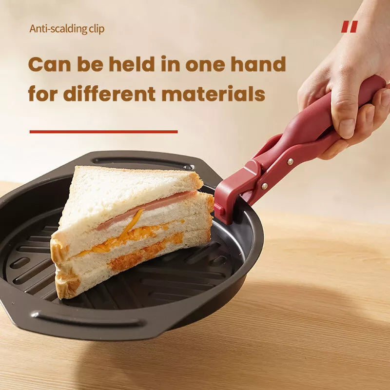 Silicone Anti-Scalding Clamp Hot Plate Gripper Bowl Clip Kitchen Tongs