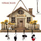 MHome 2D Simple Colorful Wooden And Home Key Hanger With Four Metal Hooks- Various Designs