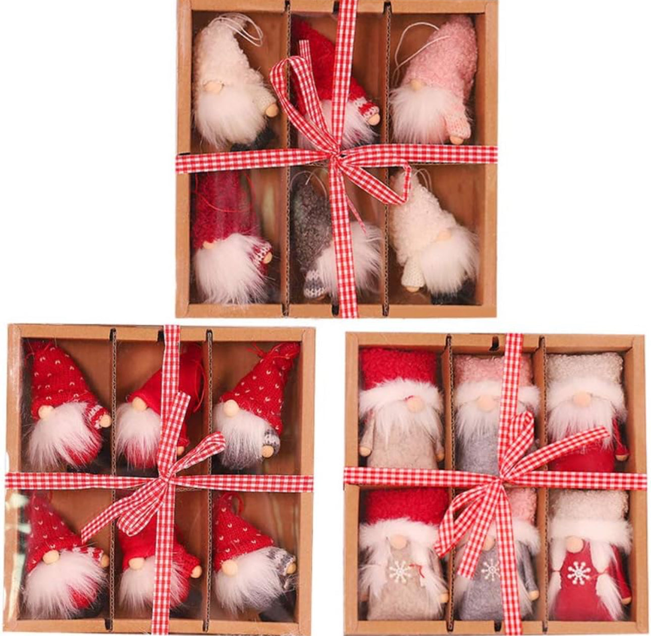 Christmas Decoration Box 6 Dolls Pendant Tree Hanging Ornaments Christmas Crafts Elves Decorations - Various Options