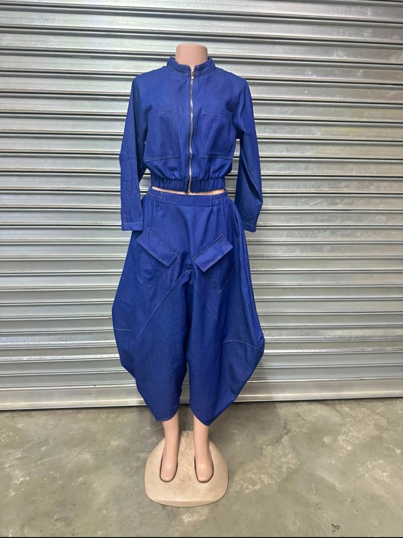Ladies Denim Jumpsuit 2pc