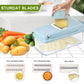Multifunctional Vegetable Cutter Shredders Slicer with Drain Basket Potato Chopper Grater Stainless Steel Accessories Gray