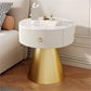 MFurn 
Round Nightstands with Porcelain Slab Tabletop Modern Nightstand with Storage Round Accent Table Bedside Table Sofa Side Table for Living Room