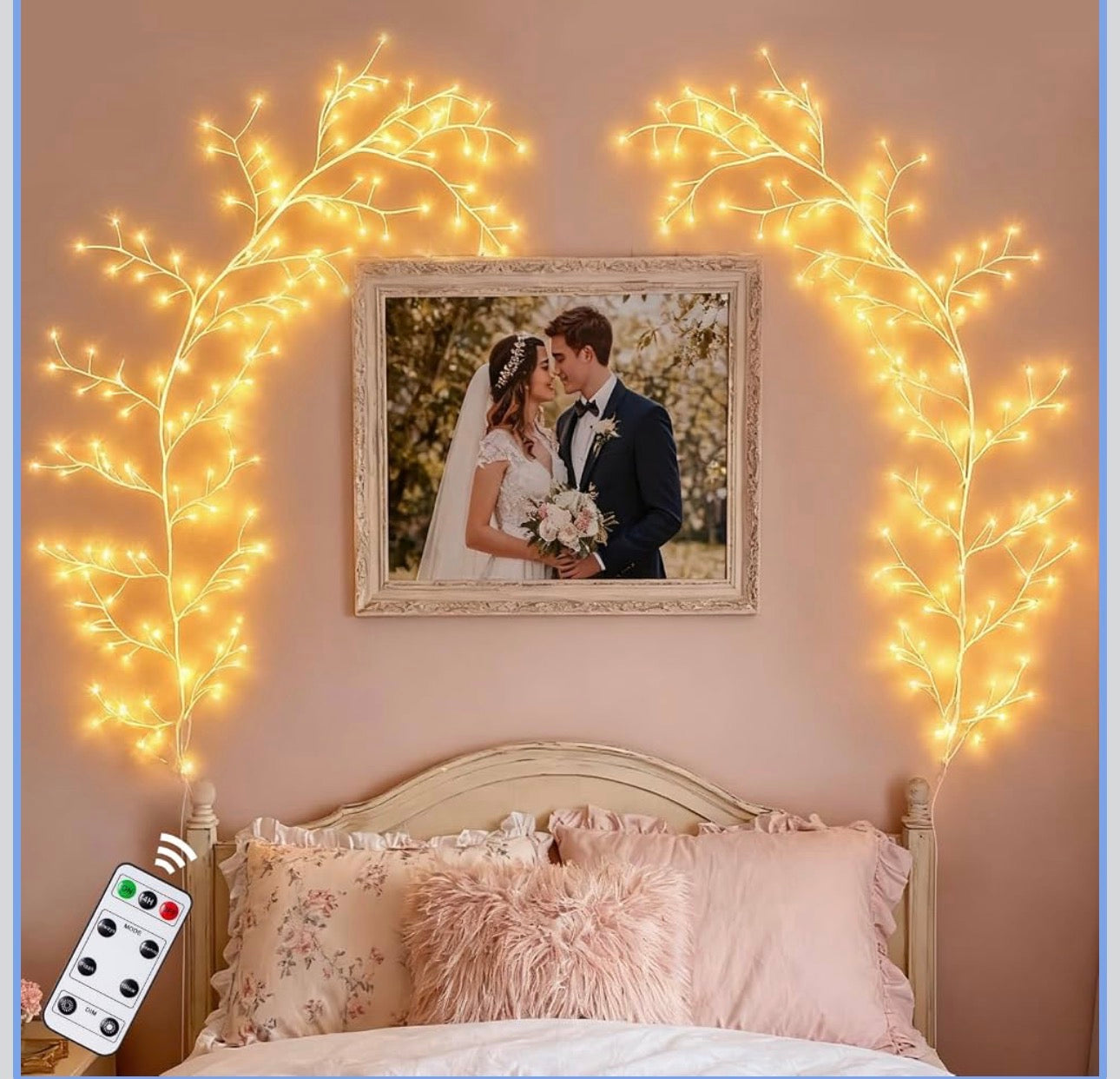 Christmas Willow Vine Lights with Remote for Wall,LED Enchanted Vines Light Diy White Birch Tree Light for Room and Home Decor - Flexible Lighted Branches Light for Halloween & Christmas Decorations-Various Options