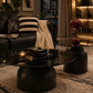 MFurn Nordic Modern Coffee Table with Sleek European-Style Design Clear Glass Top and Wood Panel for Living Rooms