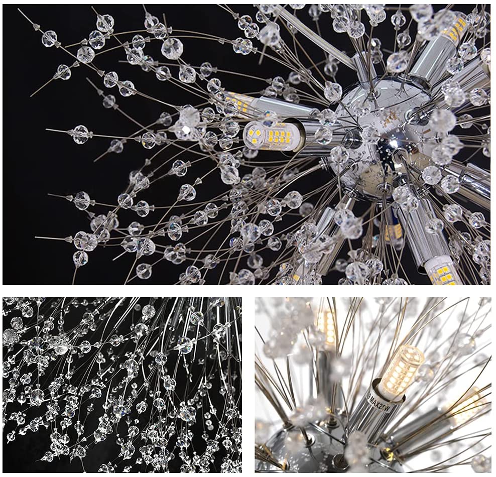 Crystal Fireworks Pendant Lamp Chrome
