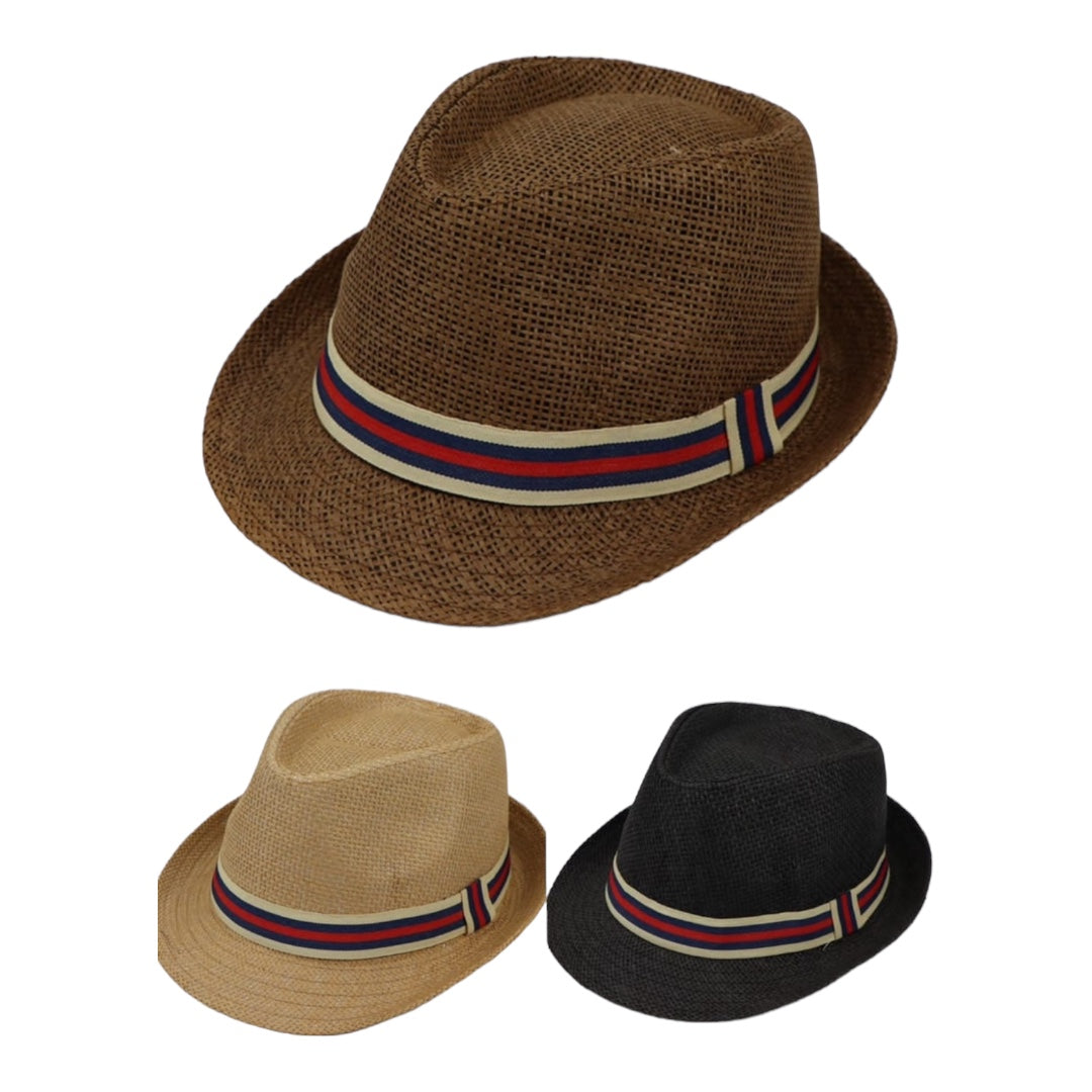 Manhattan Straw Trilby Hat Unisex- Various Colours