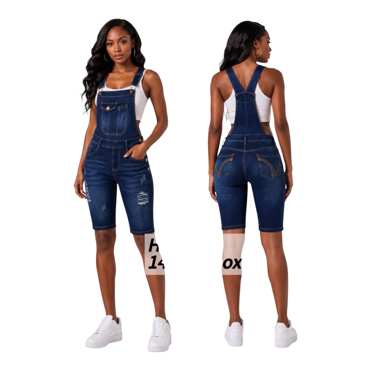Ladies Dark Wash Denim Jumpsuit-Various Sizes