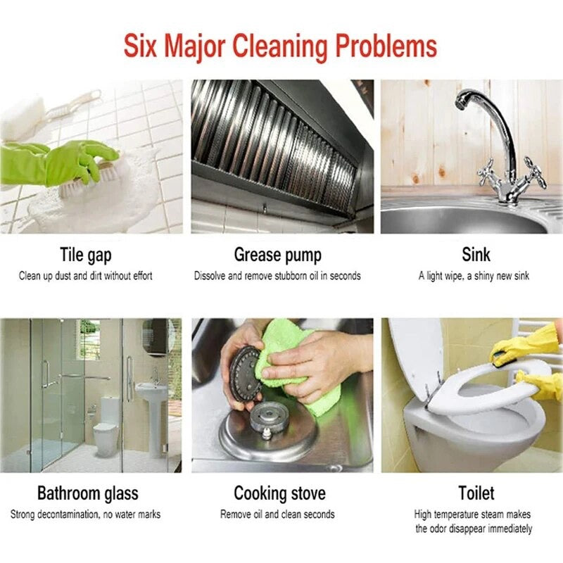 Electric Steam Cleaner Portable Handheld Steamer Attachments Kitchen Brush Home Office Room High Pressure Steam Cleaning Machine