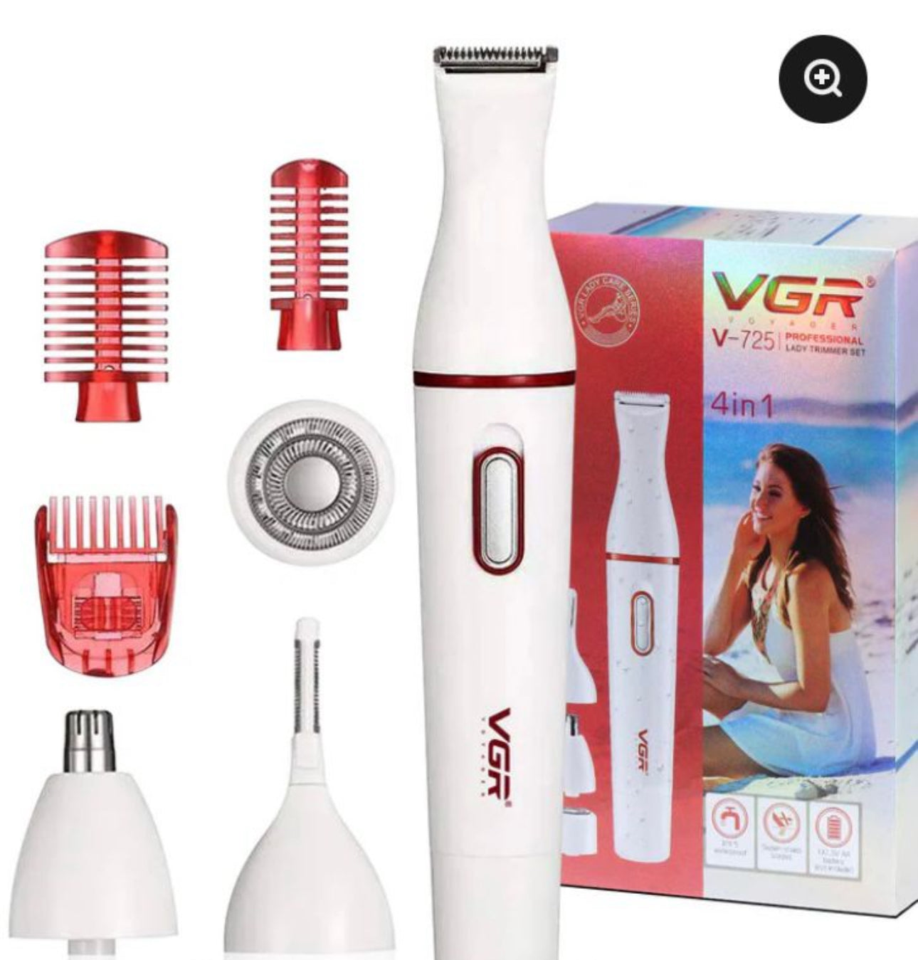 Professional Ladies 4 IN 1 Electric Epilator Hair Removal Kit V-725