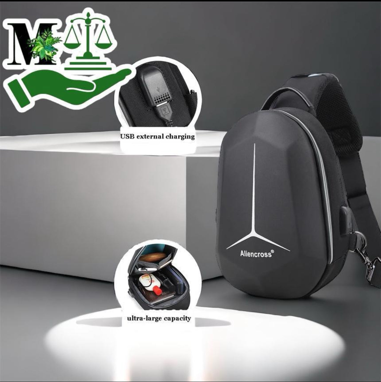 New Waterproof Multifunction Cross Body Mens Anti-Theft Bag