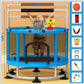 Trampoline for Kids with Enclosure, Gymnastics Bar & Toy, 140cm