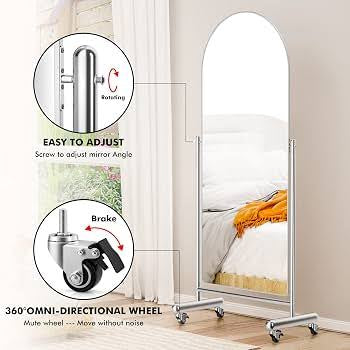MHome Portable Full Body Mirror With Wheels