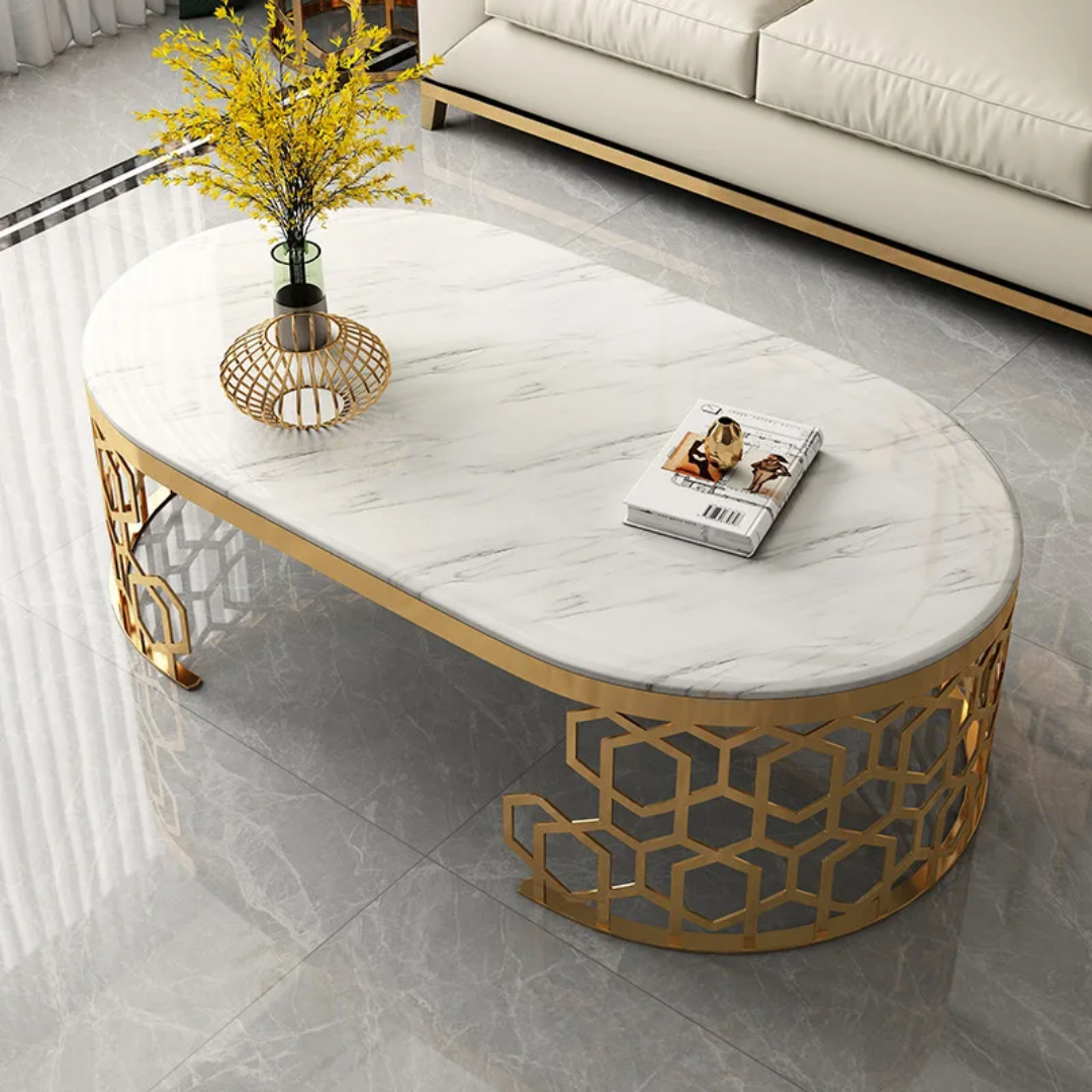 MFURN Elegant Marble Top Coffee Table