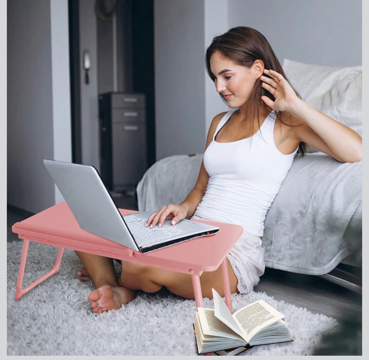 MFURN Laptop Desk for Bed Couch, Portable Lap Desk for Laptop, Bed Table for Laptop, Foldable Laptop Stand for Bed, Bed Desk for Laptop and Writing
