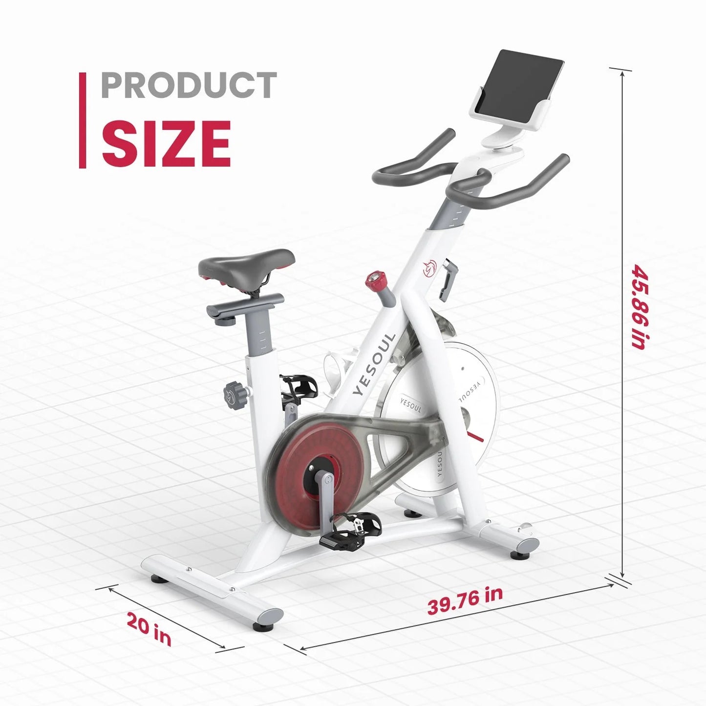 S3 Indoor Exercise Bike – Silent Magnetic Resistance Bluetooth Connectivity – Gloss White