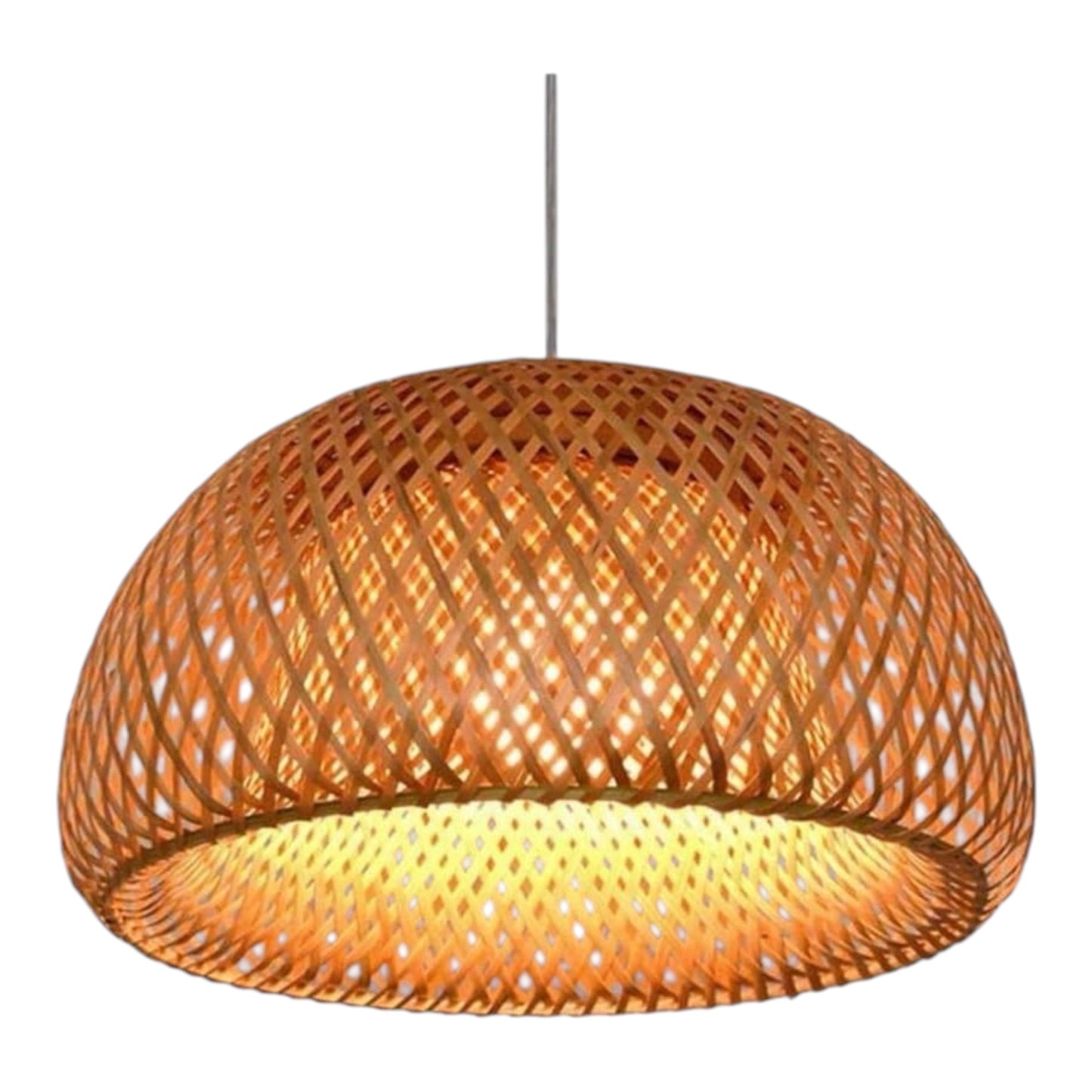 MHome Bamboo Wicker Rustic Vintage Rattan Shade Hanging Pendant Light-Various Options