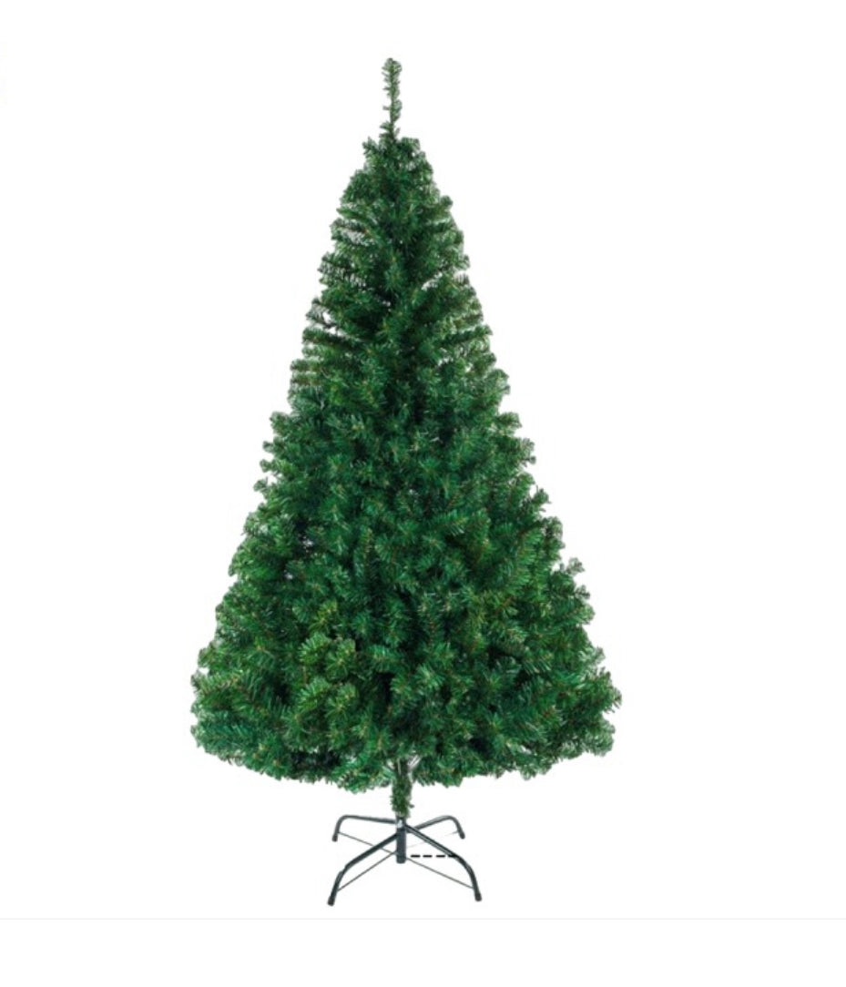 Christmas Tree Artificial Hinged Xmas Tree fire-Resistant and Non-allergenic Christmas Ornament with 850 Branch Tips Foldable Metal Stand Holiday Decoration Tree for Home Office Party 2.2M Height