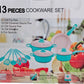 MHome Non-Stick Cookware 13pc Various Colour Options
