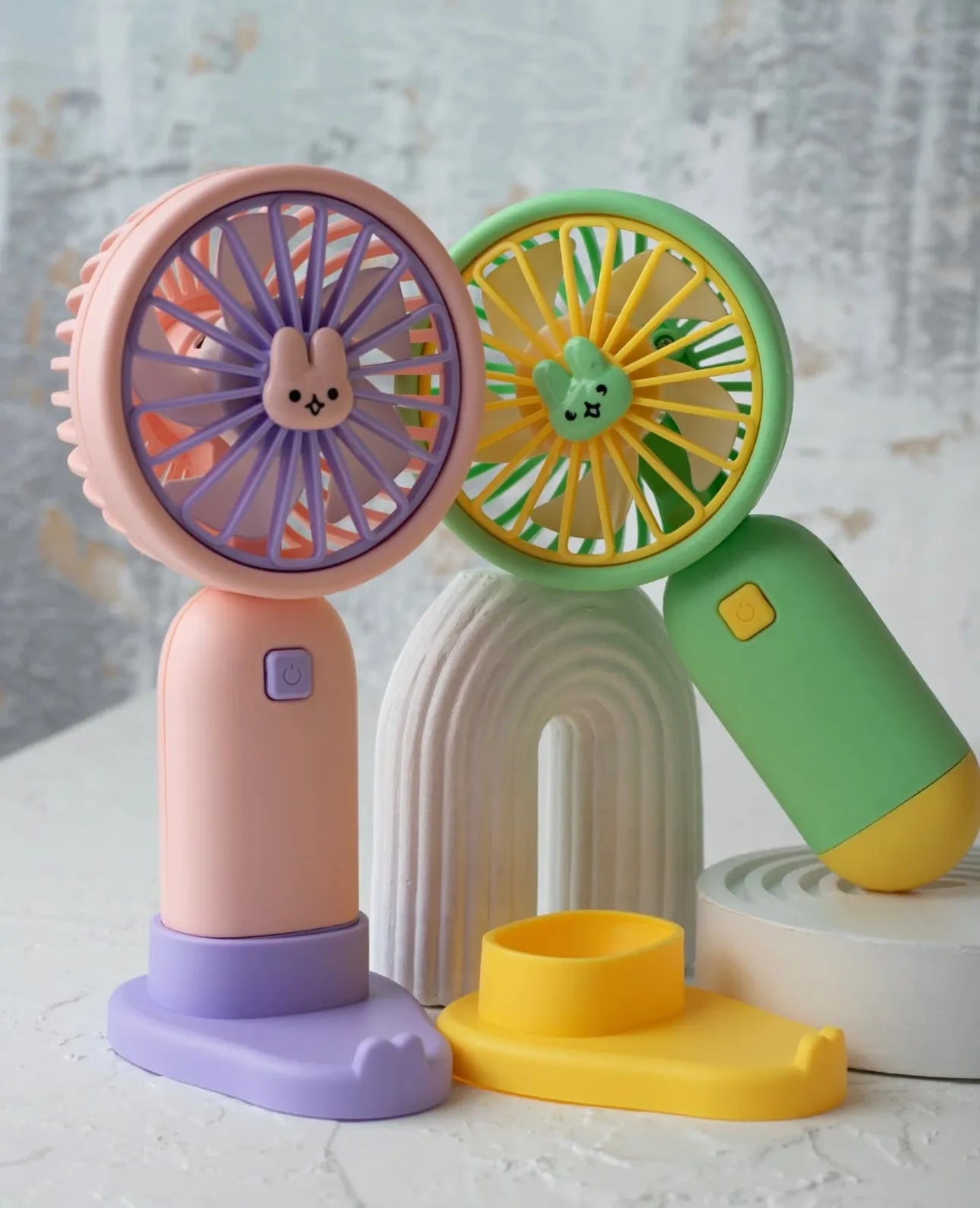 Mini Fan With Mobile Phone Holder USB Charging-Various Colours