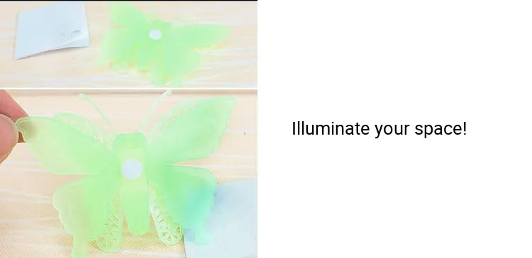 Butterfly Wall Sticker Glow in the Dark Luminous 3D Butterfly Stickers DIY Wall Sticker 3D Art Mural for Decorations