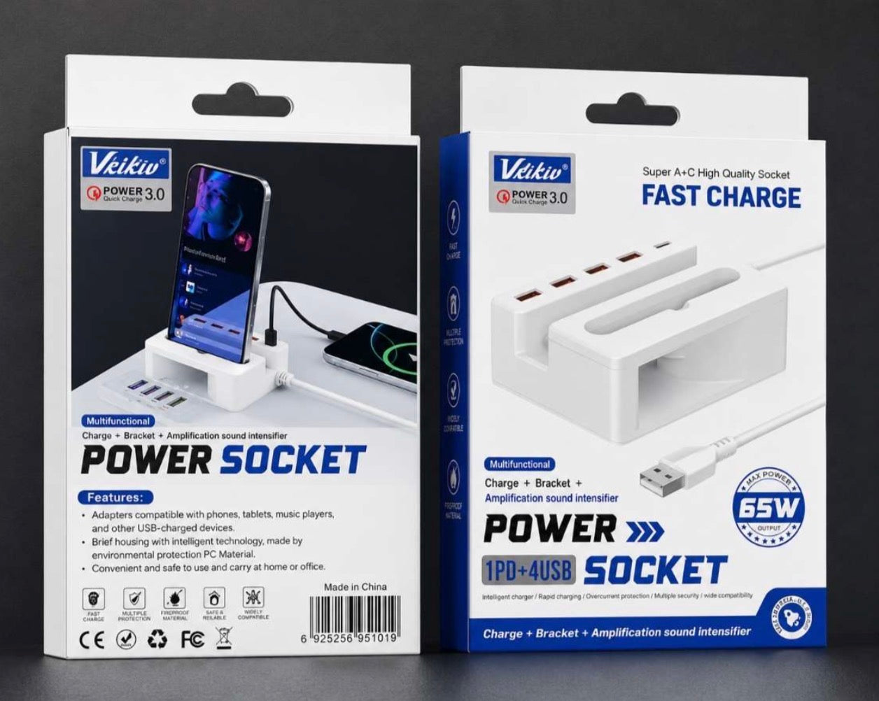 Mtech Fast Charging USB Hub with 4 USB ports & 1 Type C port-65watt
