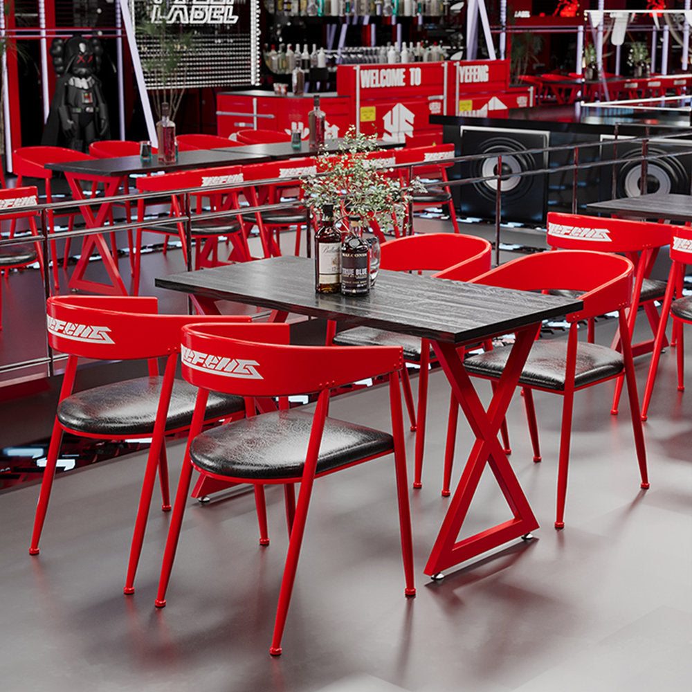 MFurn Monda 4 - Person Solid Industrial Wood Top Double Pedestal Dining Set-Various Colours Available. Only Available On Pre-Order