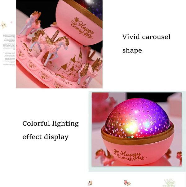 Mtech Unique Carousel Music Box Starry Night LED Projector