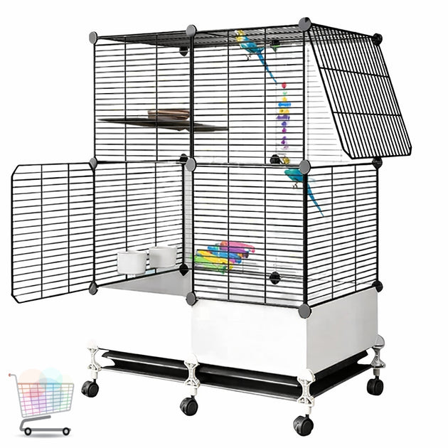 Modular Mobile
Bird Cage - Spacious 74cm x
37cm x 152cm Bird
Enclosure with Multi-Door