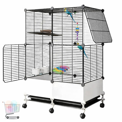 Modular Mobile
Bird Cage - Spacious 74cm x
37cm x 152cm Bird
Enclosure with Multi-Door