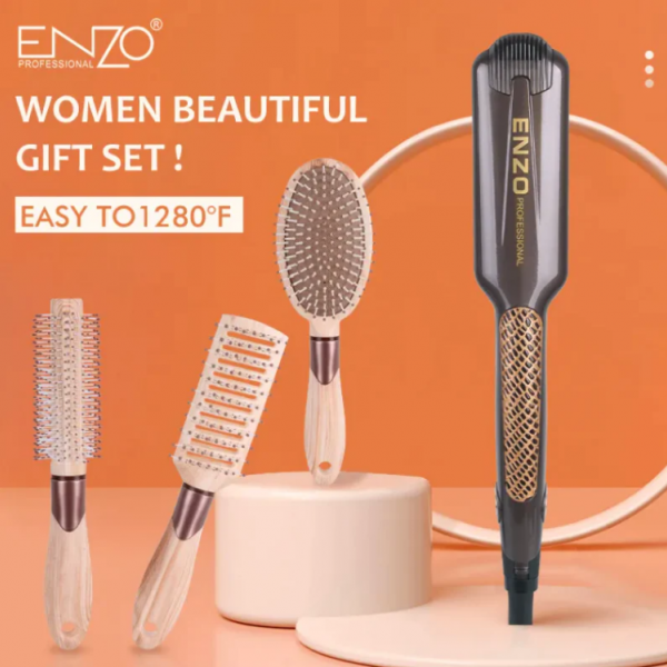 ENZO Titanium Plates Ceramic Hair Straightener 4 in1