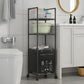 MHome 3-Tier Laundry Hamper Rack - Stainless Steel Storage with Dirty Clothes Basket, Suitable for Bathroom Toiletries, Compact Organizer for Bathroom or Laundry Room