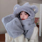 Ladies Plush Hat, Autumn And Winter Scarf, Hat And Gloves All-in-one Adult Ladies Style