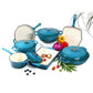 MHome 11 Piece Enameled Cast Iron Modern Non-Stick Cookware Set-Various Colours