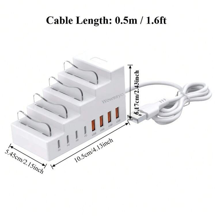 Mtech Fast Charging Station 8-1 66watt 4USB-A + 4 USB-C Ports