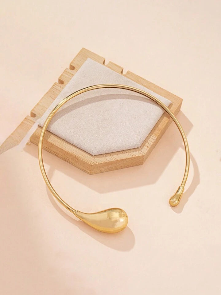 Drop Design Gold Plated Choker Necklace