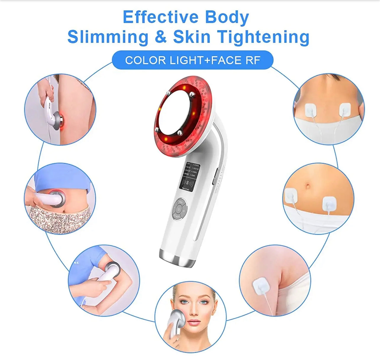 Body Slimming 8-IN-1 Machine ,Anti-Cellulite Fat Burner Skin Lift Tighten Massager - Available In Black or White
