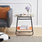 MFurn Scandinavian Glass Side Table 2-Tier Metal Frame