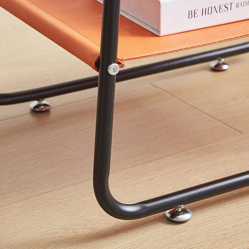 MFurn Scandinavian Glass Side Table 2-Tier Metal Frame