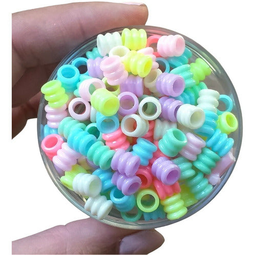 100 Pcs Candy Color Acrylic Loose Beads with Hole Jewelry Findings