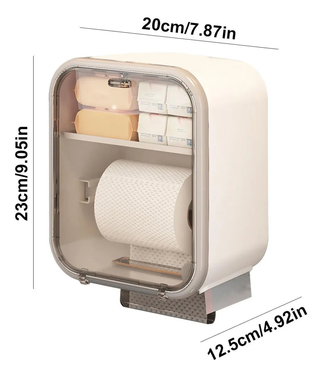 MHOME Wall Mounted Tissue Box Dispenser with Shelf & Drawer Holder